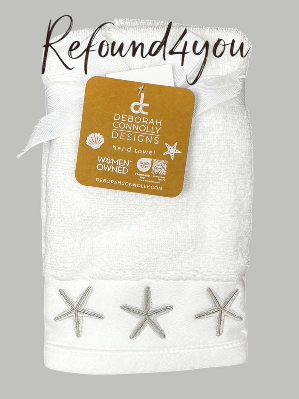 Deborah Connolly  -  ‘Starfish’ Hand Towel (2). NWT.
